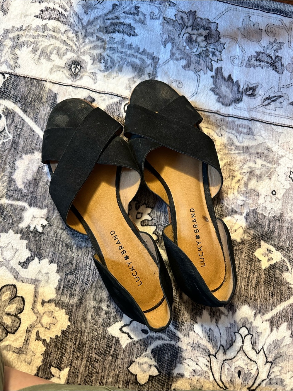 Lucky Brand Black Crisscross Slingback Sandals